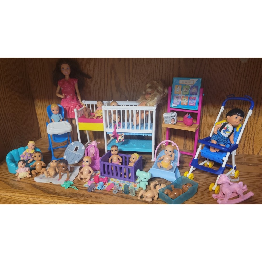 Barbie Babysitter Daycare mixed lot of toys baby beds accessories
